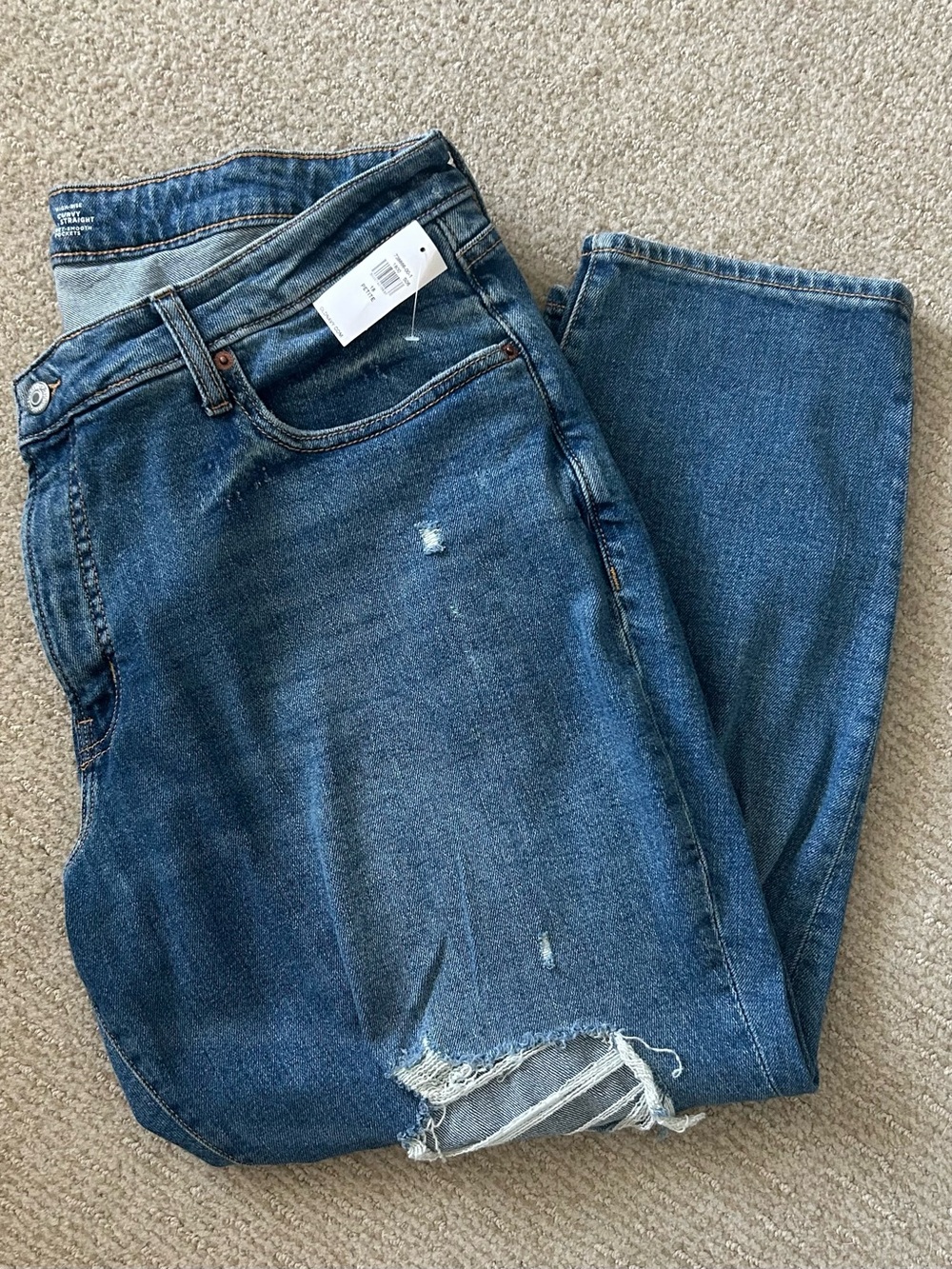 NWT Old Navy High Rise Curvy O.G. Straight Jeans 18 Petite